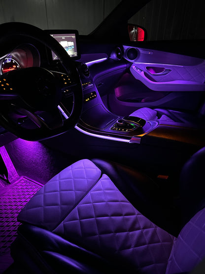18-in-1 RGB Acrylic Car Interior Ambient Light Kit (Music Sync, Wireless Remote, 12V)
