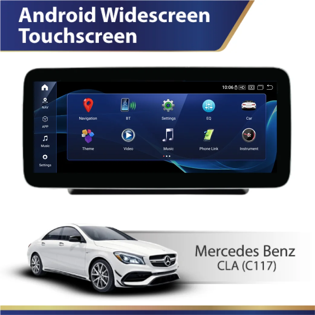 Android 14 10.25" QLED Multimedia System for Mercedes-Benz CLA C117 (2013–2019)