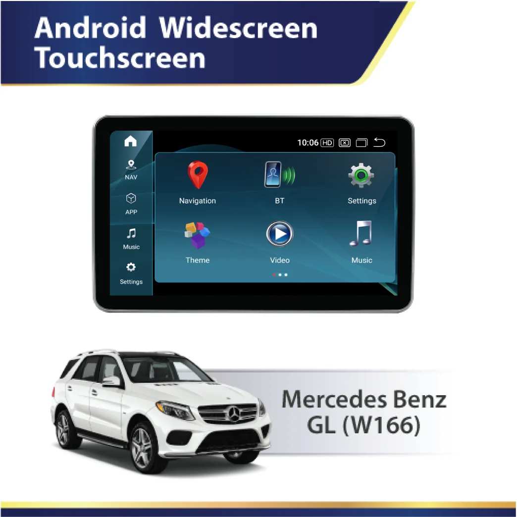 Android 14 9.8" QLED Multimedia System for Mercedes-Benz GL / GLS W166 (2012–2019)
