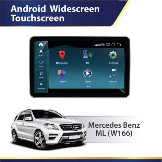 Android 14 9.8" QLED Multimedia System for Mercedes-Benz ML / GLE W166 (2011–2018)