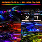 18-in-1 RGB Acrylic Car Interior Ambient Light Kit (Music Sync, Wireless Remote, 12V)